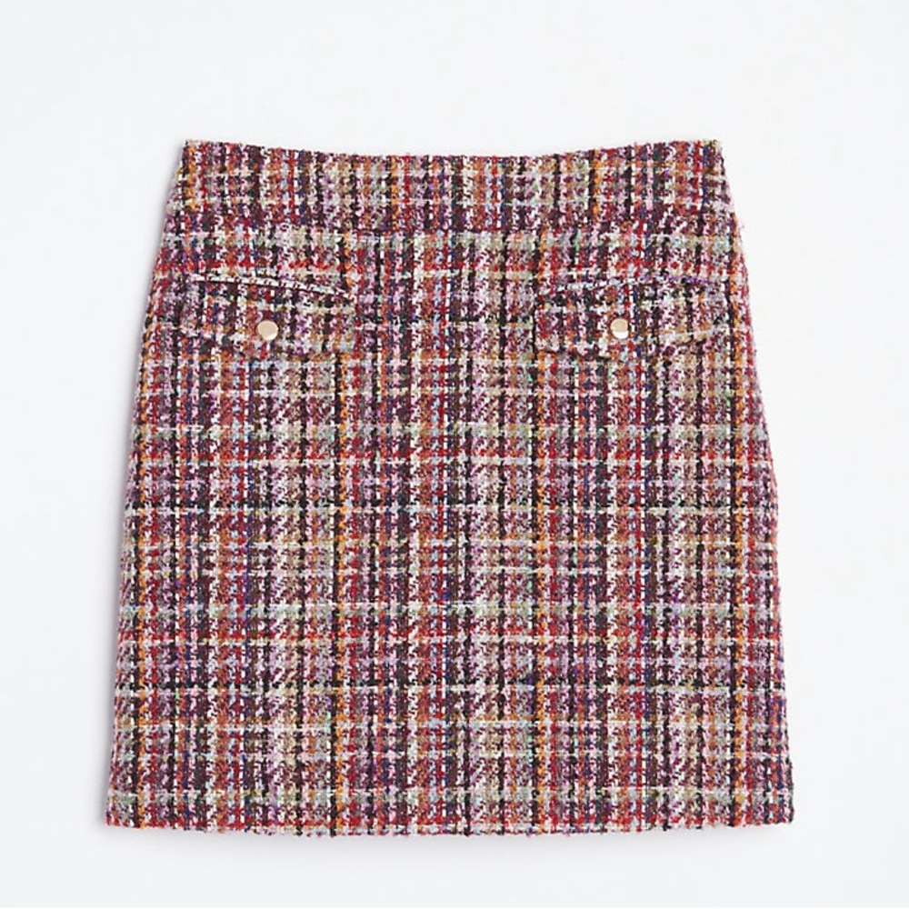 LOFT NWT Tweed Shift Skirt in Purple Size 8